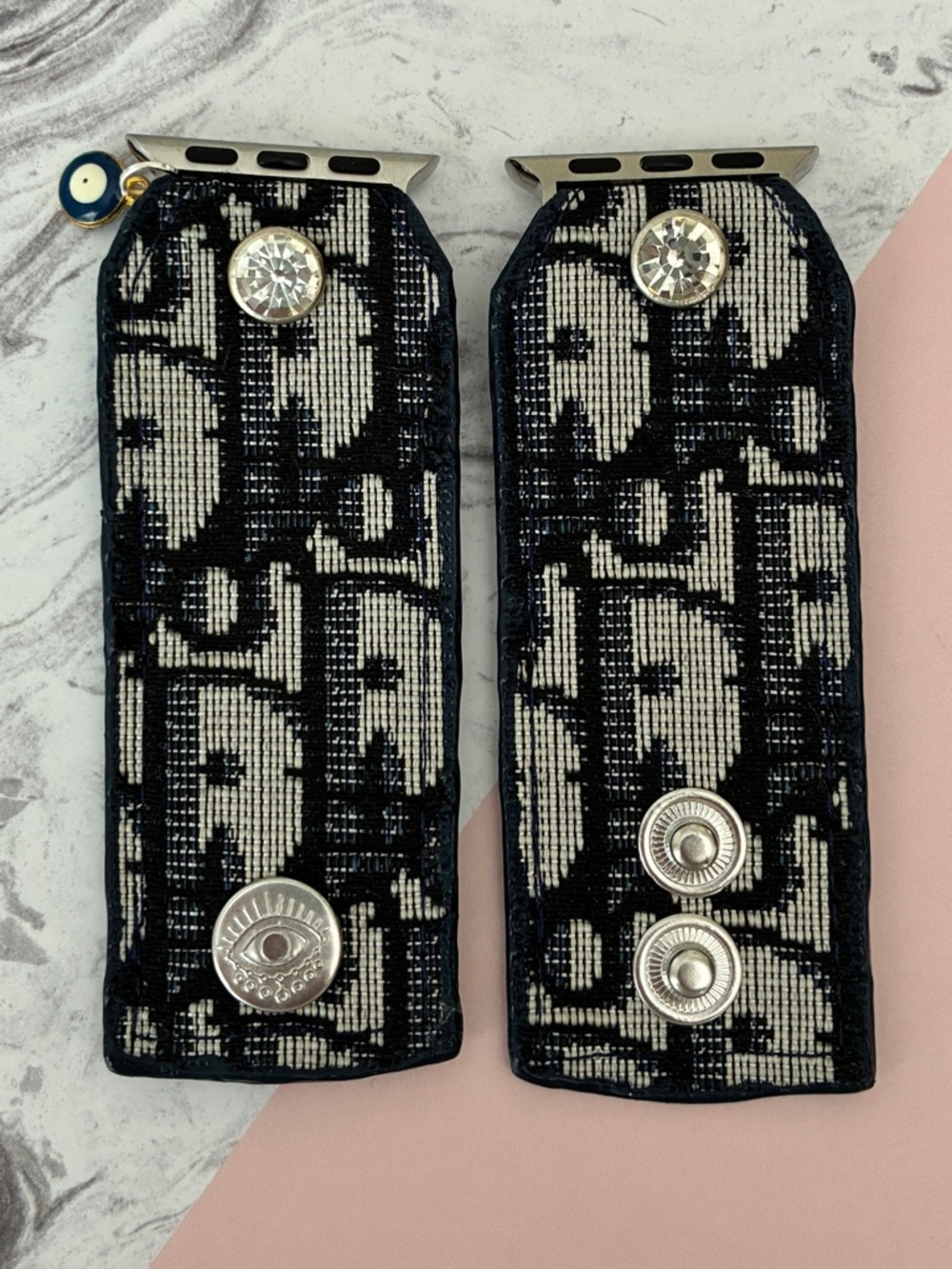 Watching Me Creations Authentic Upcycled Navy Dior Apple Watch Band - Size 4 - Picture 2 of 6